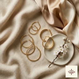 Gilded Radiance Contemporary 3 Hoop Earrings Set thumbnail 2