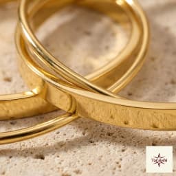 Intertwined Gold Plated 925 Sterling Silver Bangle thumbnail 2