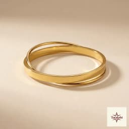 Intertwined Gold Plated 925 Sterling Silver Bangle thumbnail 1