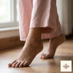 Minimalist Black Onyx Sterling Silver Anklet thumbnail 4