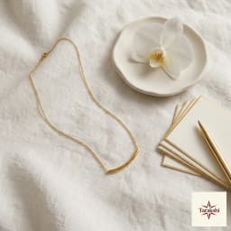 Minimalist Gold Plated Curved Bar Silver Necklace thumbnail 3