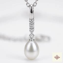 Pearlescent Drop Silver Necklace thumbnail 2