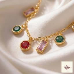 Rainbow Hues Gold Plated Silver Necklace thumbnail 2