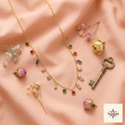 Rainbow Hues Gold Plated Silver Necklace thumbnail 3