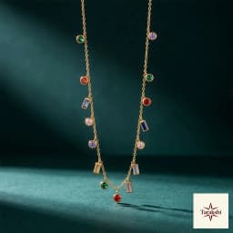 Rainbow Hues Gold Plated Silver Necklace thumbnail 1
