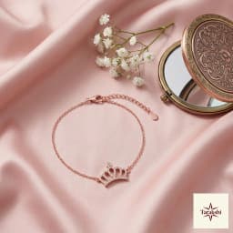 Rose Gold Plated Sterling Silver Crown Charm Bracelet thumbnail 3