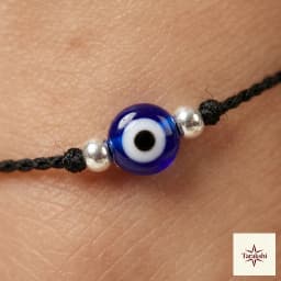 Sterling Silver Evil Eye Thread Anklet thumbnail 2