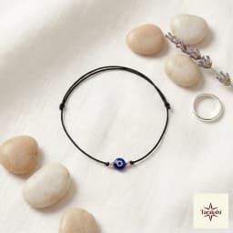 Sterling Silver Evil Eye Thread Anklet thumbnail 3