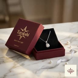 Tarakshi Solitaire Brilliance Silver Pendant Necklace thumbnail 5