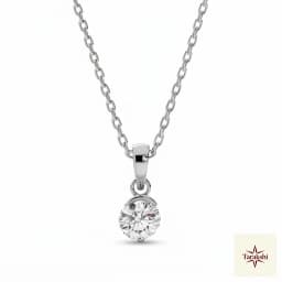 Tarakshi Solitaire Brilliance Silver Pendant Necklace thumbnail 1