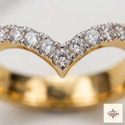 Tarakshi Sparkling Gold Plated V-Ring thumbnail 2