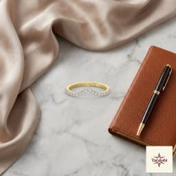 Tarakshi Sparkling Gold Plated V-Ring thumbnail 3
