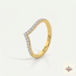Tarakshi Sparkling Gold Plated V-Ring thumbnail 1