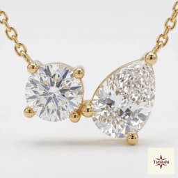 Anya Dual Stone Diamondette Gold Plated Silver Necklace thumbnail 2