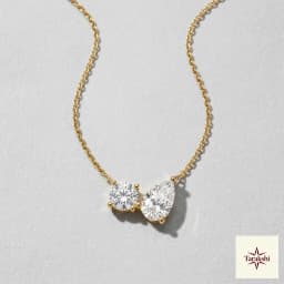 Anya Dual Stone Diamondette Gold Plated Silver Necklace thumbnail 1
