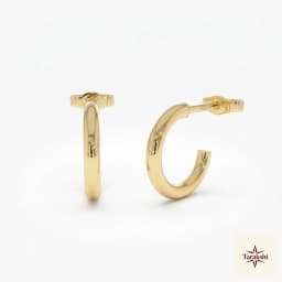 Chic Gold Plated Chunky Hoop Earrings thumbnail 1