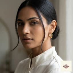 Chic Gold Plated Chunky Hoop Earrings thumbnail 4
