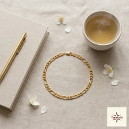 Classic Figaro Gold-Plated Sterling Silver Bracelet thumbnail 3