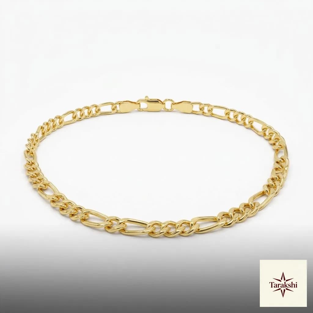 Classic Figaro Gold-Plated Sterling Silver Bracelet image 1