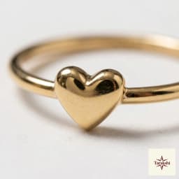 Dainty Gold-Plated Heart Sterling Silver Ring thumbnail 2