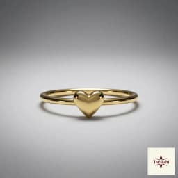 Dainty Gold-Plated Heart Sterling Silver Ring thumbnail 1