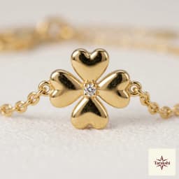 Lucky Clover Gold Plated Silver Bracelet thumbnail 2