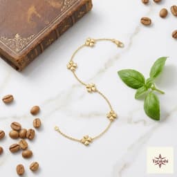 Lucky Clover Gold Plated Silver Bracelet thumbnail 3