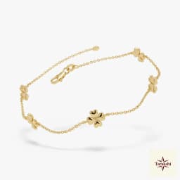 Lucky Clover Gold Plated Silver Bracelet thumbnail 1