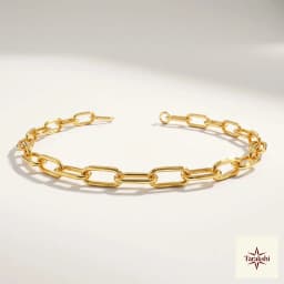 Modern Gold-Plated Paperclip Chain Bracelet thumbnail 1
