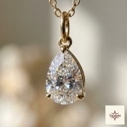 Radiant Pear-Cut CZ Pendant Necklace thumbnail 2