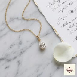 Radiant Pear-Cut CZ Pendant Necklace thumbnail 3