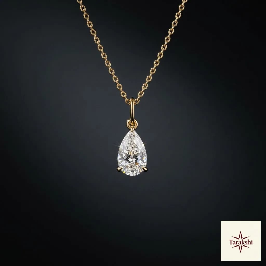 Radiant Pear-Cut CZ Pendant Necklace