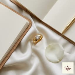 Radiant Solitaire Gold-Plated Silver Ring thumbnail 3