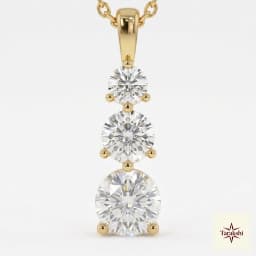Radiant Three-Stone Gold Plated Silver Pendant thumbnail 2