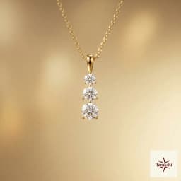 Radiant Three-Stone Gold Plated Silver Pendant thumbnail 1
