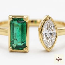 Regal Duo Emerald & Diamond Openable Ring thumbnail 2