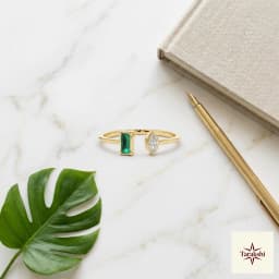 Regal Duo Emerald & Diamond Openable Ring thumbnail 3
