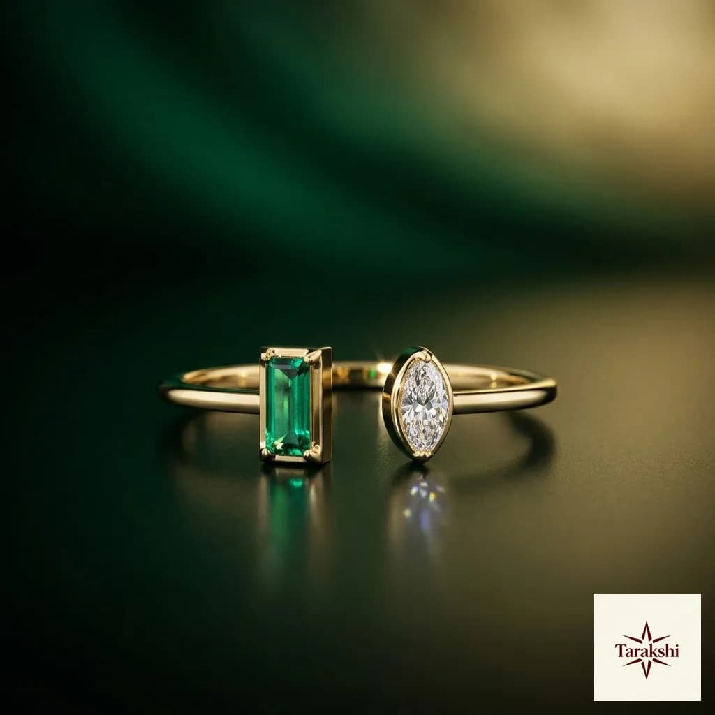 Regal Duo Emerald & Diamond Openable Ring