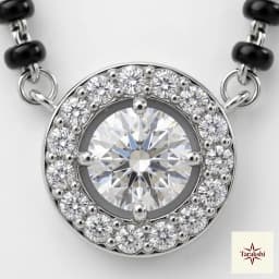 Aarvi Zirconia Solitaire Halo Silver Mangalsutra thumbnail 2