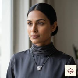 Aarvi Zirconia Solitaire Halo Silver Mangalsutra thumbnail 4