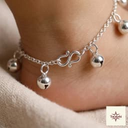 Charming Baby Silver Anklets with Gentle Bells (Ghungroo) thumbnail 2