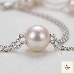 Delicate Double Chain Silver Pearl Bracelet thumbnail 2