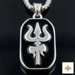 Divine Trishul Om 925 Sterling Silver Pendant thumbnail 2