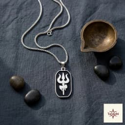Divine Trishul Om 925 Sterling Silver Pendant thumbnail 3
