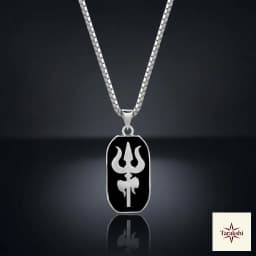 Divine Trishul Om 925 Sterling Silver Pendant thumbnail 1