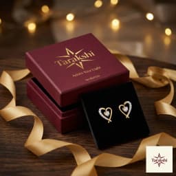 Golden Heart & Sparkle Stud Earrings thumbnail 5