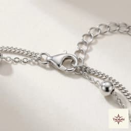 Minimalist Dual Chain Silver Bracelet thumbnail 2
