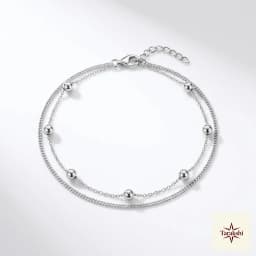 Minimalist Dual Chain Silver Bracelet thumbnail 1