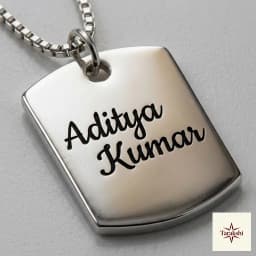 Personalized Sterling Silver Dog Tag Pendant thumbnail 2