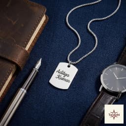 Personalized Sterling Silver Dog Tag Pendant thumbnail 3